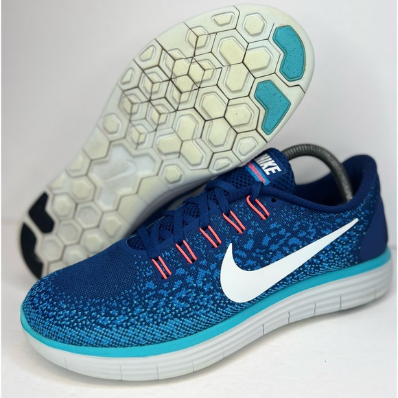 Nike Free RN Distance Womens Size 9M Coastal Blue/White 827116-401 Superb Clean - Picture 1 of 16
